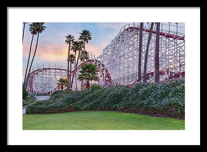Santa Cruz Roller Coaster At Sunrise - Framed Print - Santa Cruz Art Prints