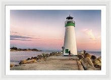 Load image into Gallery viewer, A Bicyclist At Lighthouse - Framed Print - Santa Cruz Art Prints
