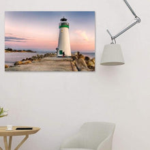 Load image into Gallery viewer, Bicyclist at Lighthouse - Study Wall Art Print