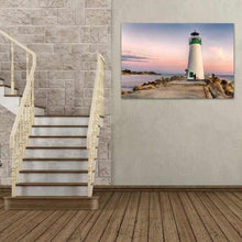 Load image into Gallery viewer, Bicyclist at Lighthouse - Great Room Wall Art Print