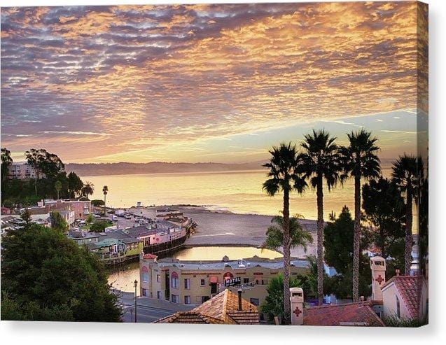 Capitola Village At Sunrise - Canvas Print - Santa Cruz Art Prints