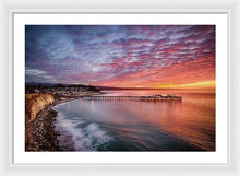 Load image into Gallery viewer, Capitola Wharf At Sunrise - Framed Print - Santa Cruz Art Prints