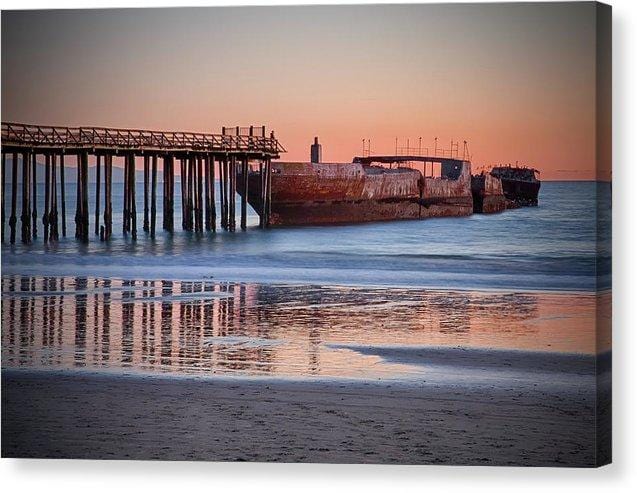 Cement Ship At Sunset Canvas Print