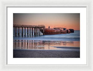 Cement Ship At Sunset - Framed Print - Santa Cruz Art Prints