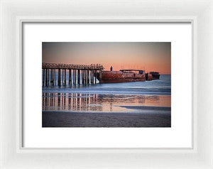 Cement Ship At Sunset - Framed Print - Santa Cruz Art Prints