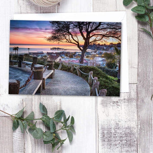 Depot Hill Sunset - Greeting Card - Santa Cruz Art Prints