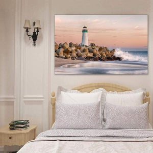 The Harbor Lighthouse - Bedroom Metal Print