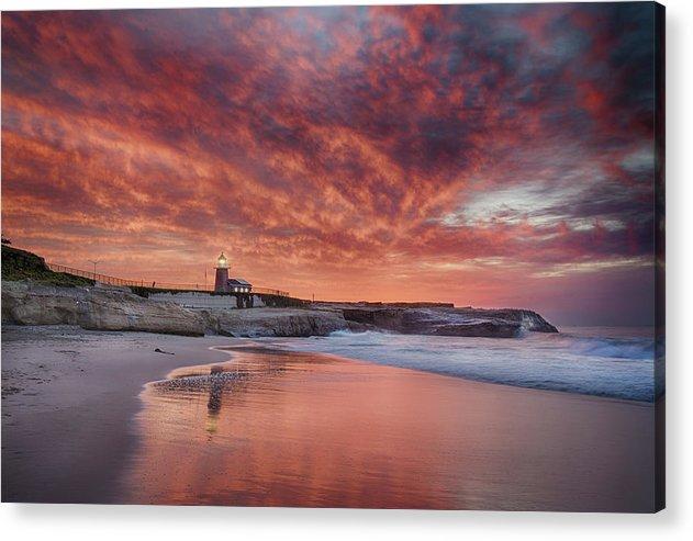 Santa Cruz Lighthouse At Sunrise - Acrylic Print - Santa Cruz Art Prints