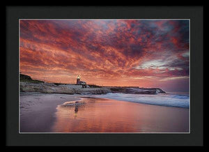 Santa Cruz Lighthouse At Sunrise - Framed Print - Santa Cruz Art Prints