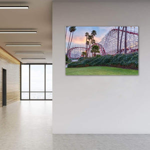 Santa Cruz Roller Coaster At Sunrise - Acrylic Print - Santa Cruz Art Prints