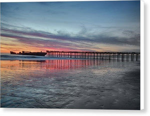 Silhouette Of Seacliff Pier - Canvas Print - Santa Cruz Art Prints