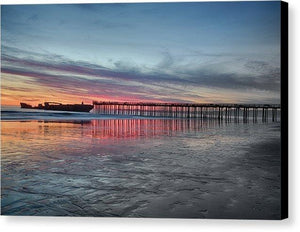 Silhouette Of Seacliff Pier - Canvas Print - Santa Cruz Art Prints