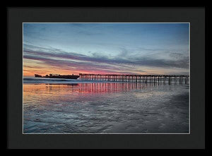 Silhouette Of Seacliff Pier - Framed Print - Santa Cruz Art Prints
