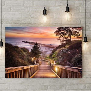 Stairway To The Sunset - Canvas Print - Santa Cruz Art Prints