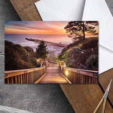 Load image into Gallery viewer, Stairway To The Sunset - Greeting Card - Santa Cruz Art Prints
