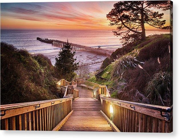 Stairway To The Sunset - Acrylic Print - Santa Cruz Art Prints