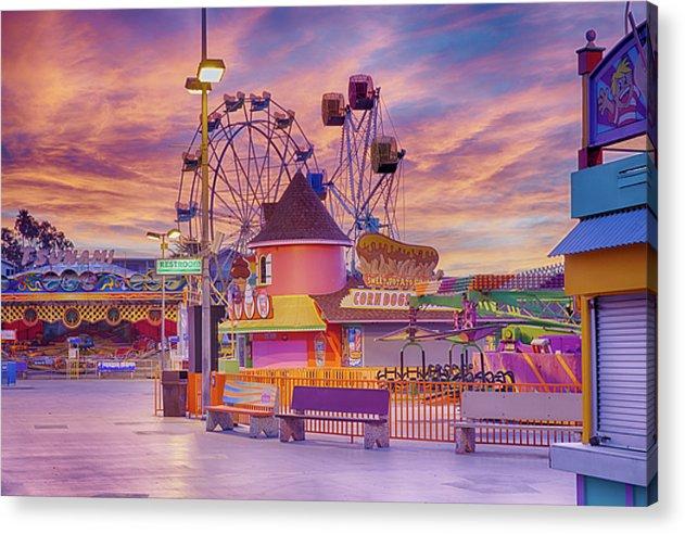 Sunrise On The Boardwalk - Acrylic Print - Santa Cruz Art Prints