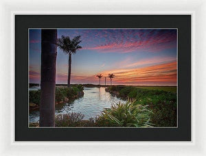 Sunset In The Palms - Framed Print - Santa Cruz Art Prints