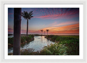 Sunset In The Palms - Framed Print - Santa Cruz Art Prints