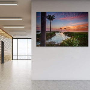 Sunset In The Palms - Acrylic Print - Santa Cruz Art Prints