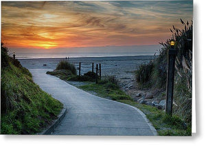 Sunset On The Beach - Greeting Card - Santa Cruz Art Prints