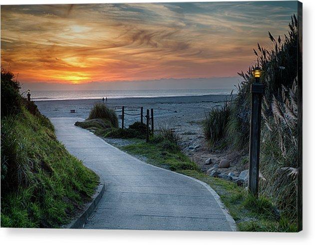 Sunset On The Beach - Acrylic Print - Santa Cruz Art Prints