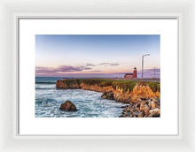 Load image into Gallery viewer, Surfing Museum At Sunrise - Framed Print - Santa Cruz Art Prints