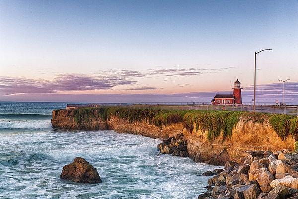 Surfing Museum At Sunrise Art Print